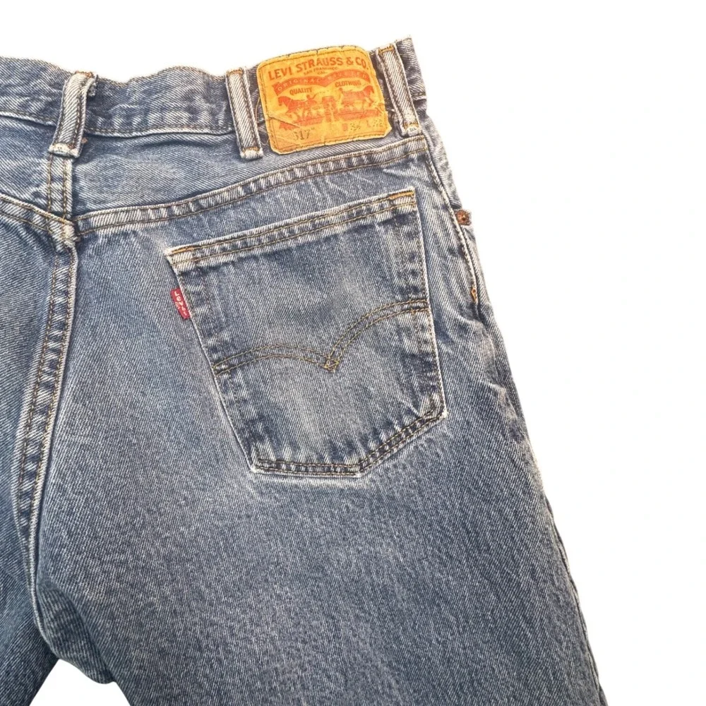 Levi's 517 Blue‎ Jeans Mens 34x30 Light Wash Straight Leg Classic Denim Vintage